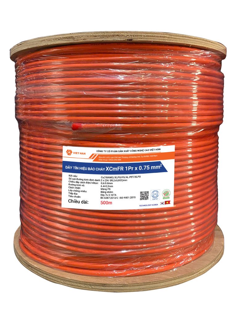 Dây tín hiệu báo cháy - chống cháy Việt hàn 2x0.75mm2